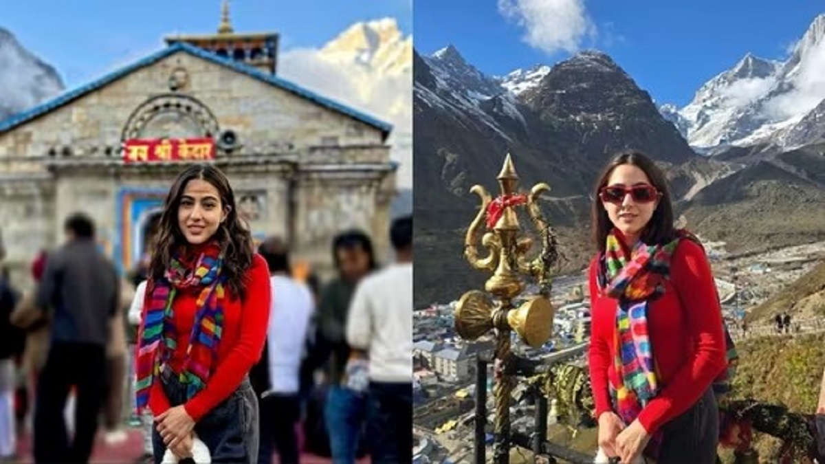 Actor Sara Ali Khan visited the Kedarnath Temple in Uttarakhand